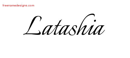 Calligraphic Name Tattoo Designs Latashia Download Free