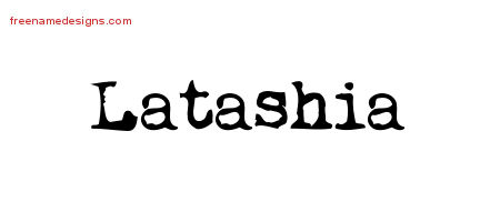 Vintage Writer Name Tattoo Designs Latashia Free Lettering