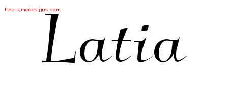 Elegant Name Tattoo Designs Latia Free Graphic