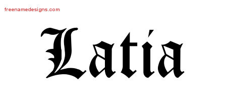 Blackletter Name Tattoo Designs Latia Graphic Download