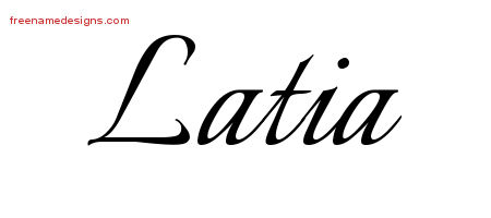 Calligraphic Name Tattoo Designs Latia Download Free