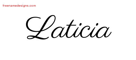 Classic Name Tattoo Designs Laticia Graphic Download