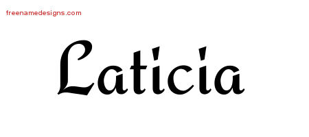 Calligraphic Stylish Name Tattoo Designs Laticia Download Free