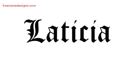 Blackletter Name Tattoo Designs Laticia Graphic Download