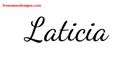 Lively Script Name Tattoo Designs Laticia Free Printout