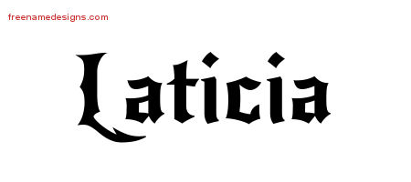 Gothic Name Tattoo Designs Laticia Free Graphic