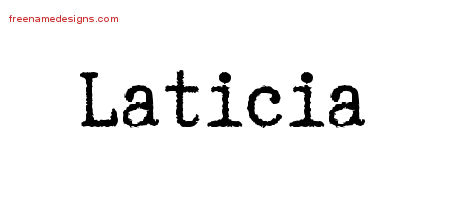 Typewriter Name Tattoo Designs Laticia Free Download