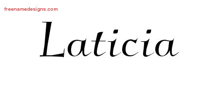 Elegant Name Tattoo Designs Laticia Free Graphic