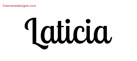 Handwritten Name Tattoo Designs Laticia Free Download