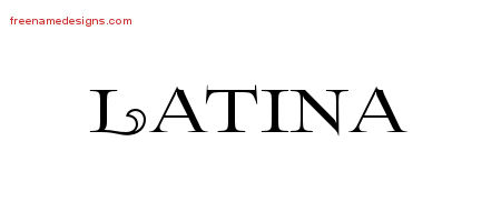 Flourishes Name Tattoo Designs Latina Printable