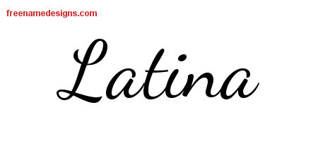 Lively Script Name Tattoo Designs Latina Free Printout