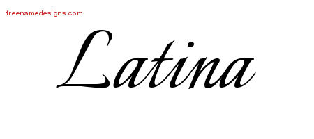Calligraphic Name Tattoo Designs Latina Download Free