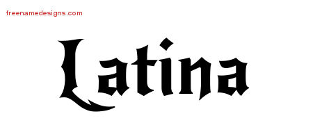 Gothic Name Tattoo Designs Latina Free Graphic