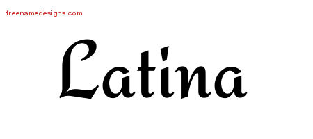 Calligraphic Stylish Name Tattoo Designs Latina Download Free