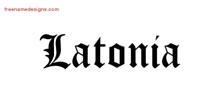 Blackletter Name Tattoo Designs Latonia Graphic Download