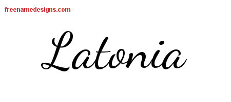 Lively Script Name Tattoo Designs Latonia Free Printout