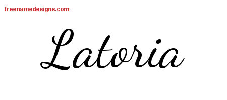 Lively Script Name Tattoo Designs Latoria Free Printout