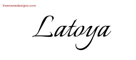 Calligraphic Name Tattoo Designs Latoya Download Free