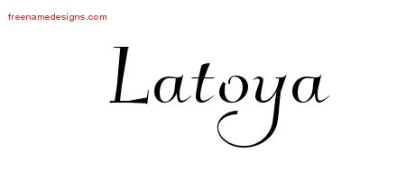 Elegant Name Tattoo Designs Latoya Free Graphic