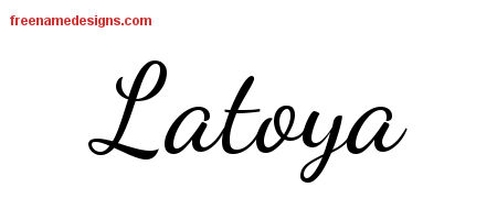 Lively Script Name Tattoo Designs Latoya Free Printout
