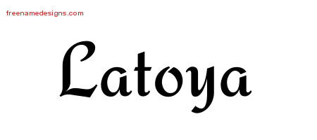 Calligraphic Stylish Name Tattoo Designs Latoya Download Free