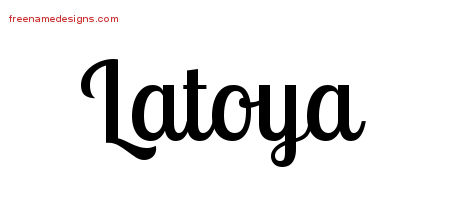 Handwritten Name Tattoo Designs Latoya Free Download