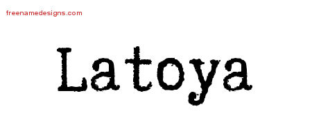 Typewriter Name Tattoo Designs Latoya Free Download