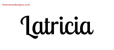 Handwritten Name Tattoo Designs Latricia Free Download