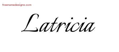 Calligraphic Name Tattoo Designs Latricia Download Free