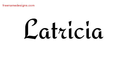 Calligraphic Stylish Name Tattoo Designs Latricia Download Free