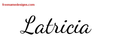 Lively Script Name Tattoo Designs Latricia Free Printout