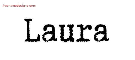 Typewriter Name Tattoo Designs Laura Free Download