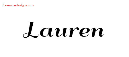Art Deco Name Tattoo Designs Lauren Printable