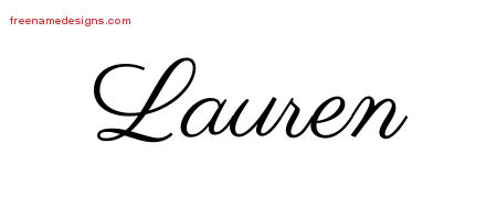 Classic Name Tattoo Designs Lauren Printable