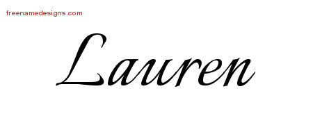 Calligraphic Name Tattoo Designs Lauren Free Graphic
