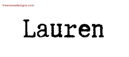 Typewriter Name Tattoo Designs Lauren Free Download