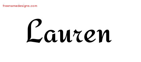 Calligraphic Stylish Name Tattoo Designs Lauren Free Graphic