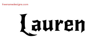 Gothic Name Tattoo Designs Lauren Download Free