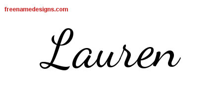 Lively Script Name Tattoo Designs Lauren Free Printout