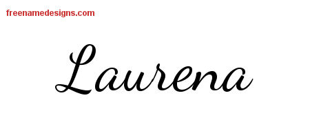 Lively Script Name Tattoo Designs Laurena Free Printout