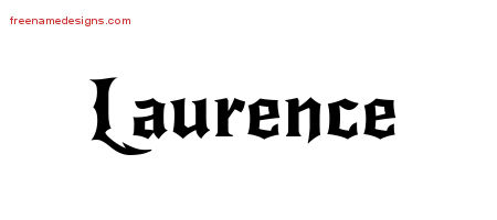 Gothic Name Tattoo Designs Laurence Free Graphic