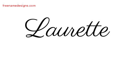Classic Name Tattoo Designs Laurette Graphic Download