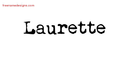 Vintage Writer Name Tattoo Designs Laurette Free Lettering
