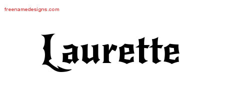 Gothic Name Tattoo Designs Laurette Free Graphic