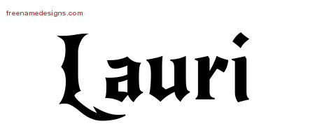 Gothic Name Tattoo Designs Lauri Free Graphic