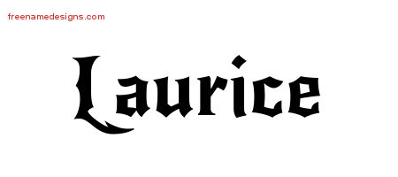 Gothic Name Tattoo Designs Laurice Free Graphic