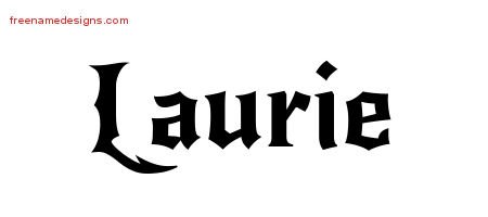 Gothic Name Tattoo Designs Laurie Free Graphic