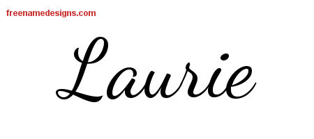 Lively Script Name Tattoo Designs Laurie Free Printout