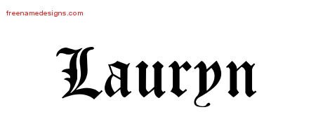 Blackletter Name Tattoo Designs Lauryn Graphic Download