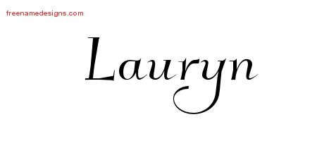 Elegant Name Tattoo Designs Lauryn Free Graphic